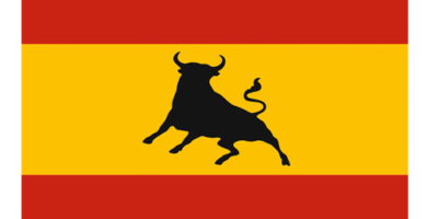 vectorizado de bandera de ESPAÑA con toro